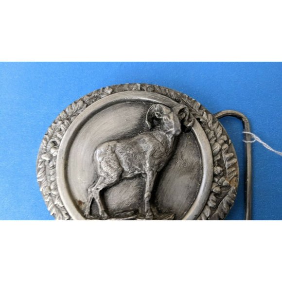 Vintage Bergamot Brass Works Longhorn Sheep Belt Buckle USA - Picture 3 of 8